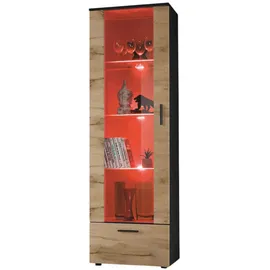 komodee Vitrine, Alessandria A2 Schwarz/Wotan 60x192x42 cm,