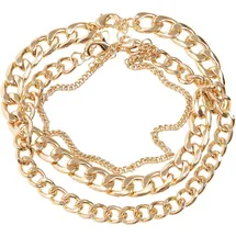 URBAN CLASSICS Unisex Fußkettchen Layering Anklet, Farbe gold, Größe L/XL