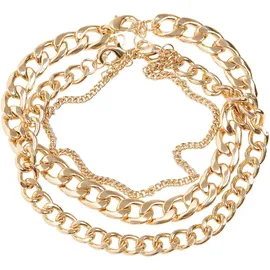 URBAN CLASSICS Unisex Fußkettchen Layering Anklet, Farbe gold, Größe L/XL