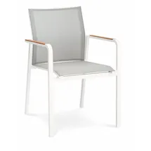 BEST Freizeitmöbel Paros Stapelsessel 56 x 64 x 85 cm weiß/grau