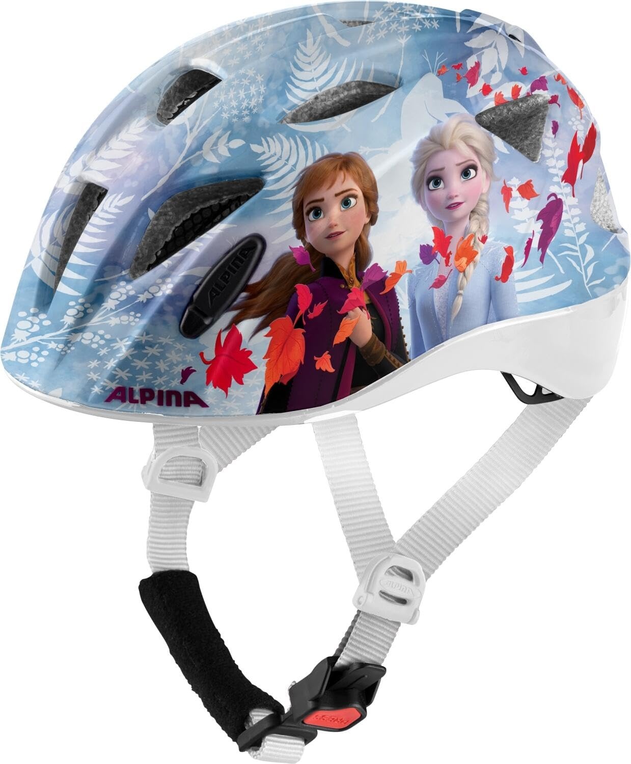 ALPINA XIMO DISNEY - Leichter, Sicherer & Bruchfester Disney Fahrradhelm Mit Optionalen LED-Licht Für Kinder, Frozen II gloss, 45-49 cm