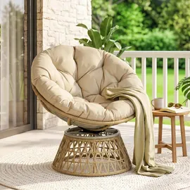 Outsunny Papasansessel Gartensessel 85 x 70 x 82 cm khaki