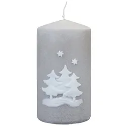Wiedemann Kerzen Weihnachtskerzen Stumpen Powder Winter Schlamm 130 x 70 mm, 4er Set Kerzen