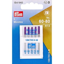 Prym Nähmaschinennadeln "Microtex", Stärke: 60–80, Inhalt: 5 Stück
