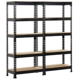 Yaheetech 2X Schwerlastregal 150 x 140 x30 cm Metallregal 10 Böden Kellerregal verstellbar für Garage, Werkstatt, Speisekammer