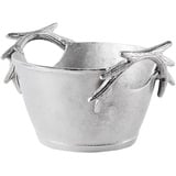 MichaelNoll Schale Geweih Dekoteller Deko Aluminium Silber - Moderne Dekoschale aus Metall - Tischdeko Hochzeit, Weihnachten, Weihnachtsdeko - Dekoration für Wohnzimmer, Esszimmer oder Küche - 24 cm