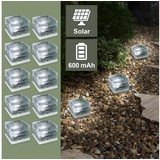 Eaxus Eaxus® 10er Set LED Solar Leuchte "Solar Cube" - Eiswürfel als Wohnzimmer-Deko & Gartendeko