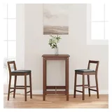 vidaXL Barhocker mit Kissen 2 Stk. Braun Massivholz Gummibaum