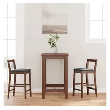 vidaXL Barhocker mit Kissen 2 Stk. Braun Massivholz Gummibaum