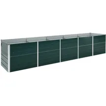 vidaXL Garten-Hochbeet verzinkter Stahl rechteckig 400 x 80 x 45 cm Grün  