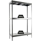 Proregal Schwerlastregal Big Metal Yeti Three HxBxT 200 x 120 x 45 cm Fachlast 400 kg Verzinkt