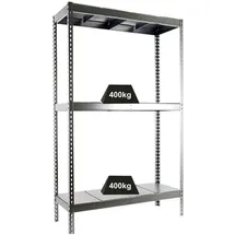 Proregal Schwerlastregal Big Metal Yeti Three HxBxT 200 x 120 x 45 cm Fachlast 400 kg Verzinkt