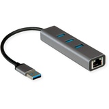 Roline USB 3.2 Gen 1 zu Gigabit Ethernet Konverter + Hub 3x