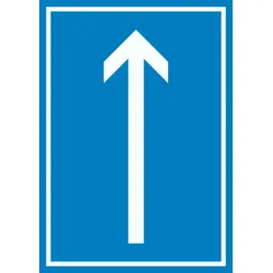 Richtungspfeil hoch Schild hochkant weiss blau Pfeil A1 (594x841mm)