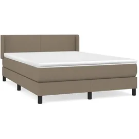 vidaXL Boxspringbett mit Matratze Taupe 140x200 cm Stoff