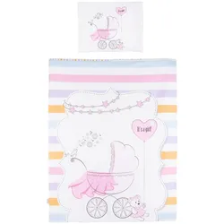 Chipolino 5-teiliges Bettwäsche Set, Decke 95 x 125 cm Kissen 35 x 45 cm rosa Sterne