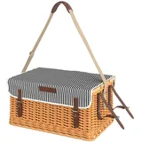 FELIXLEO Picknickkorb Picknickkorb Weidenholz 4 Personen Decke Besteck Camping Strand (1 St)