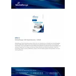 MEDIARANGE USB Stick 2.0 inkl. URA silber/schwarz MR913 128GB