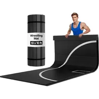 Vevor Kampfsportmatte 3 x 3 m für Workouts im Heim-Fitnessstudio, wasserfeste aufrollbare Trainingsmatten Fitnessmatte für Gymnastik Tatami Jiu-Jitsu MMA Judo Boxen, Sportmatte Yogamatte Schwarz