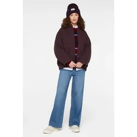 senses.the label Oversized Bomberjacke in Woll-Optik dunkelrot S/M,