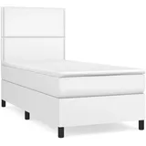 vidaXL Boxspringbett mit Matratze Weiß 90x200 cm Kunstleder1466090