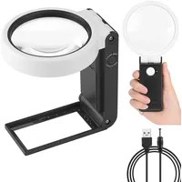 Xnourney Lupe 10 x 30 x mit Led-licht und tragbarem Ständer, Zusammenklappbar, Ideal zum Lesen, Senioren, Münzen, Briefmarken, Schmuck und Präzisionsarbeiten