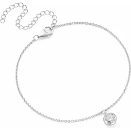 FIRETTI Fußkette FIRETTI "Schmuck Geschenk Silber 925 Körperschmuck Ankerkette", silber (silber, 925, weiß), Fußketten, Damen, Silber 925 (Sterlingsilber), mit Zirkonia (synth.)