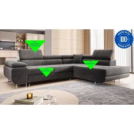 m-punkt Ecksofa Samt 2-Sitzer Grau