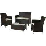 obi group sourcing gmbh Gartenmöbel-Set Terrassenmöbel-Set Sitzgarnitur Canera 4-teilig Polyrattan Braun