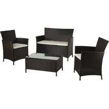 obi group sourcing gmbh Gartenmöbel-Set Terrassenmöbel-Set Sitzgarnitur Canera 4-teilig Polyrattan Braun