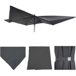 Ersatz-Bezug für Luxus-Sonnenschirm MCW-A37, Sonnenschirmbezug Ersatzbezug, 3x3m (Ø4,24m) Polyester ~ anthrazit