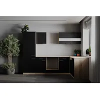 Respekta Winkelküche L-Form 280 cm Schwarz