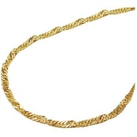 Schmuck Krone Goldkette 1,3mm Singapurkette, 585 Gelbgold, 42cm, Gold 585 goldfarben