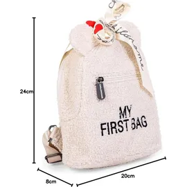 Childhome CHILDHOME, Kinderrucksack Baby, Schule, Kindergarten, Vorschule, Kinderkrippe, Zwei Fächer, Lunchbag/Flaschen geeignet, Abnehmbare Sicherheitsschnalle, Wasserabweisend, My First Bag, Teddy