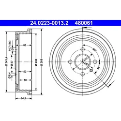 ATE 24.0223-0013.2 Bremstrommel