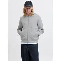 JACK & JONES Herren, Hoodie Kapuzenpullover JCOCOVER SCUBA SWEAT ZIP HOOD relaxed fit, 12282972 grau L