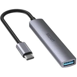 UNITEK International HUB USB-C (USB-C, 4 Ports), Dockingstation / USB Hub, Grau