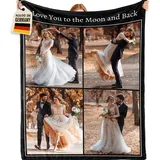 Bemaystar Personalisierte Decke - Personalisierte Geschenke mit Foto, Decke mit Foto Text, Fotodecke mit Eigenem Foto, Geschenke für Freunde Freundin Freund für Valentinsta Hochzeiten Geburtstage