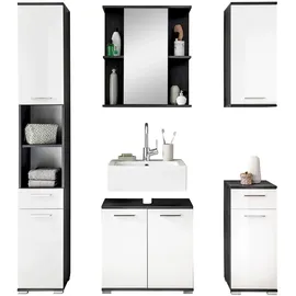 Bega BBK SP. z.o.o. sp. K. Unterschrank ORLANDO, Weiß Hochglanz - Norwegische Pinie Dekor - 1 Tür