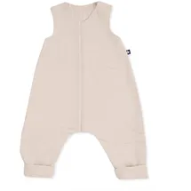 Julius Zöllner Schlafoverall Jumper Musselin 0,5 TOG Gr. 92 | 100% Baumwollmusselin | Oeko-TEX Standard 100 | Sand