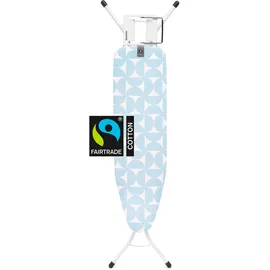 Brabantia - Bügelbrett A - Für Dampfbügeleisen - Kompakt & Faltbar - Höhenverstellbar - Rutschfeste Füße - Perfekt Angepasster Baumwollbezug - Kinder- & Transportsicherung - Fresh Breeze - 110 x 30 cm