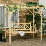 Outsunny Hollywoodschaukel Natur 2-Sitzer