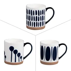 Mikonos 35cl x3 Tasse - Dekor Rund Steingut Table Passion