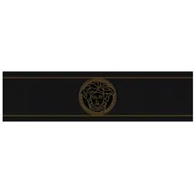 Profhome Exklusive Luxus Tapete Ornament glänzend 0,13 m x 5,00 m 0,65 m2 Schwarz/Gold 935224-GU