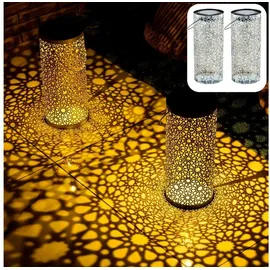 Marrakesch Orient & Mediterran Interior Laterne Solar 2er Set Handarbeit grün