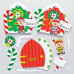 Bastelset Weihnachtstüren und Elf (pro Set 4) Bastelaktivitäten zu Weihnachten