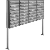 AL Briefkastensysteme 31 Fach Premium Edelstahl Stand Briefkasten Anlage für Post A4 modern, robust, wetterfest, Artikelnummer: 132V31S4