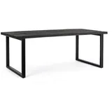 BIZZOTTO Esstisch Hastings aus Mangoholz, modern, schwarz, 200x100 cm, geeignet für 6–8 Personen