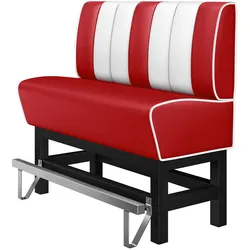Diner Hochbank | Rot | B:H 120 x 133 cm | Gestreift | Leder | American Diner Möbel, American Hochbank, Thekenbank