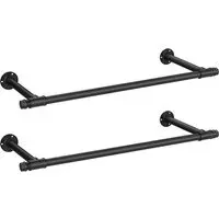 Songmics Kleiderstange für die Wand 2er Set 30 x 84 x 7 cm schwarz
